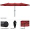 Pure Garden 15 ft Double Sun Patio Umbrella, Red, 12 Steel Ribs, 1.9 in Dia Steel Pole, Easy Crank Lift 50-LG1282 - alternate 3